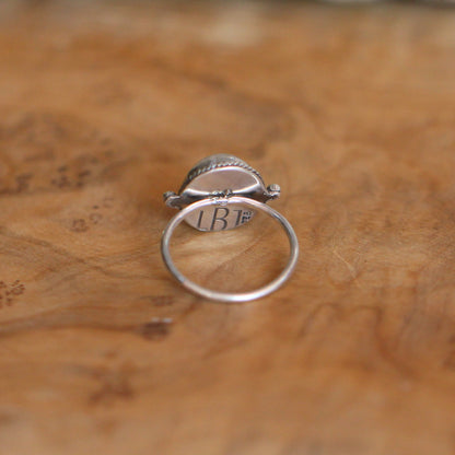 Dainty Rainbow Moonstone Ring – Sterling Silver Delica Design