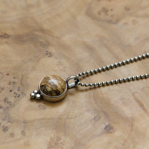 Picture Jasper Pendant - Sweetheart Necklace - .925 Sterling Silver - Picture Jasper Necklace