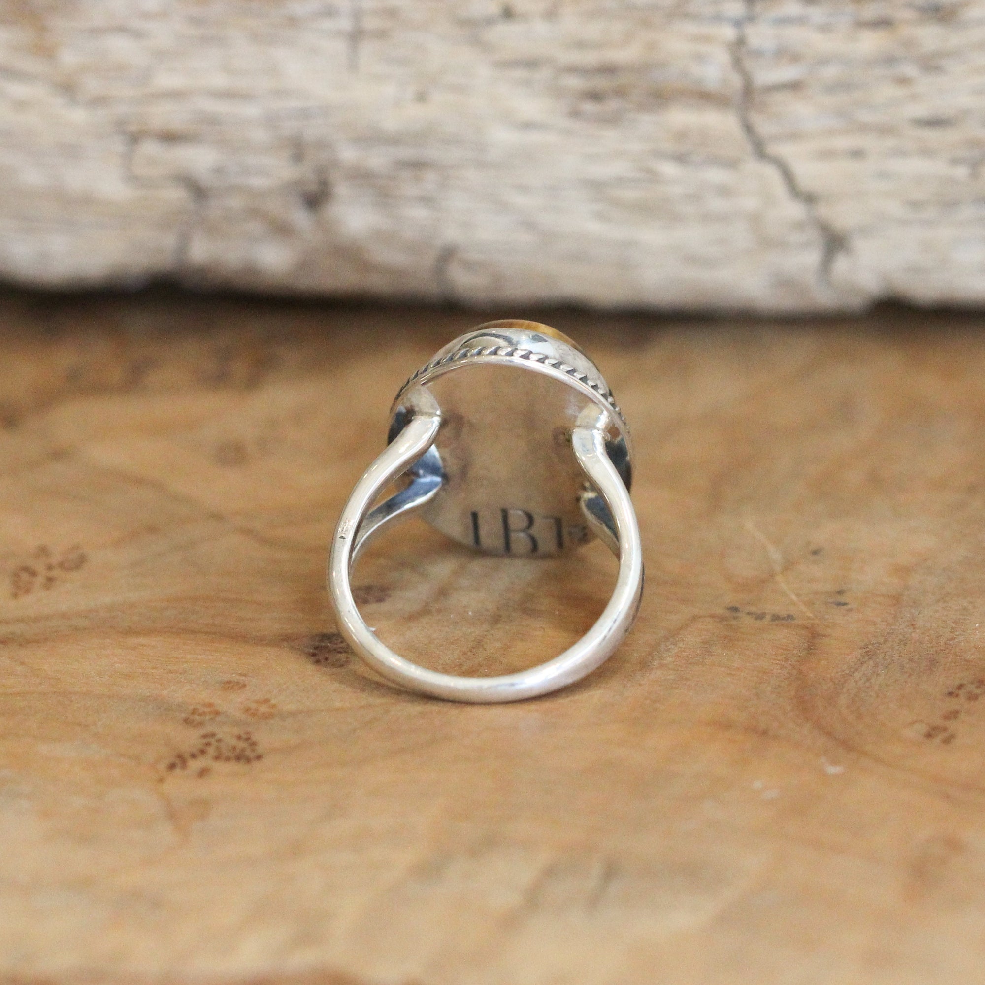 Ready to Ship - Tigers Eye Boho Ring - Big Oval Tigers Eye Ring - .925 Sterling Silver - Silversmith