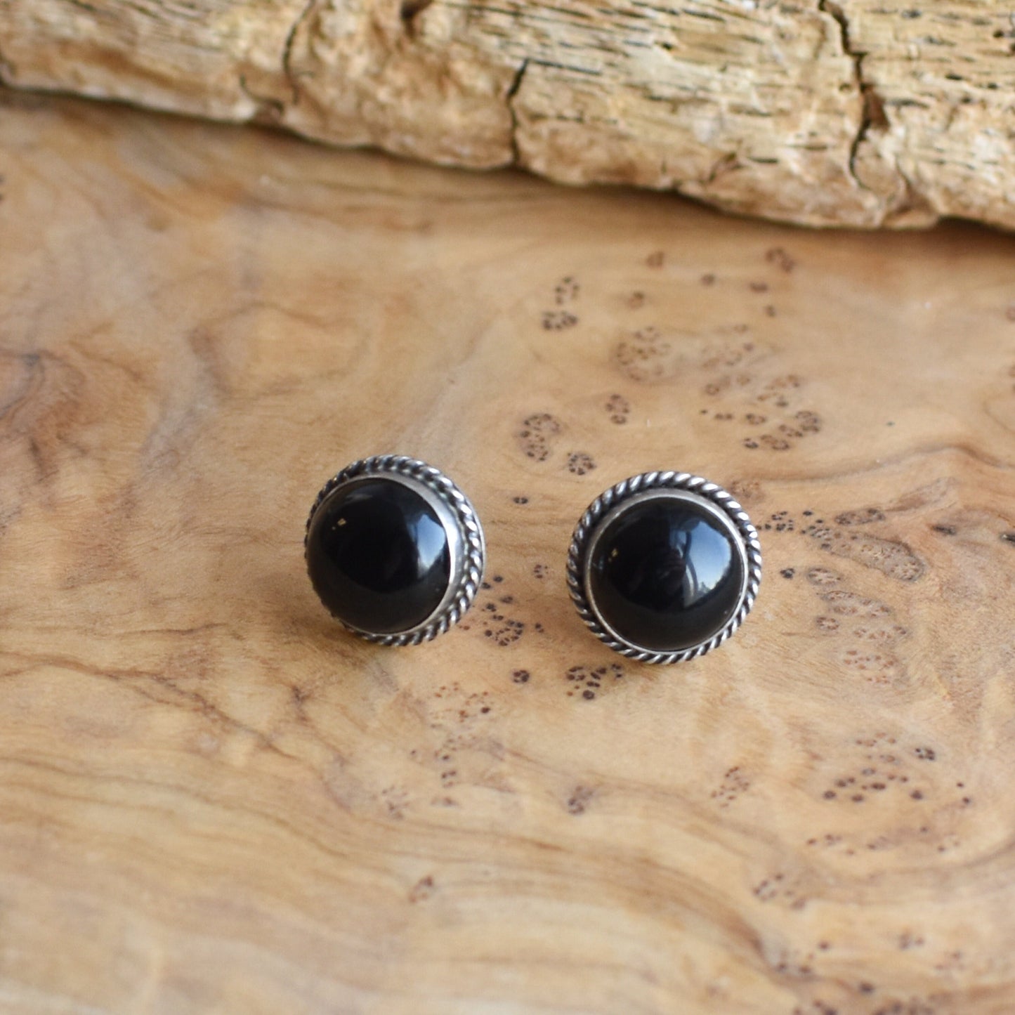 Black Onyx Sterling Silver Stud Earrings – Silversmith Crafted Posts