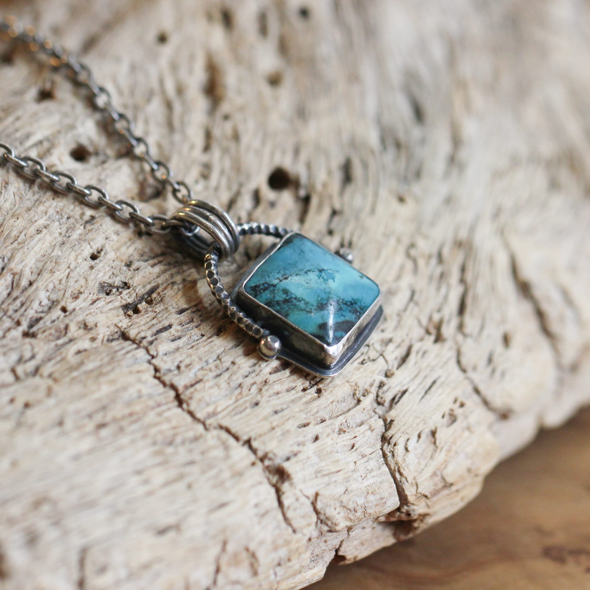 Custom Turquoise Pendant - Sterling Silver - Choose Your Stone