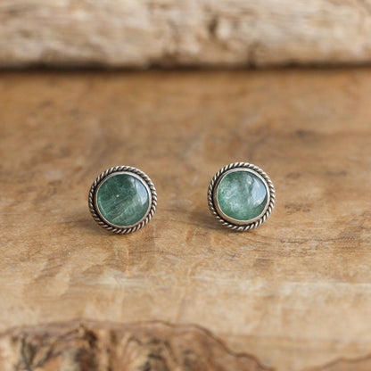 Green Kyanite Traditional Posts | Sterling Silver