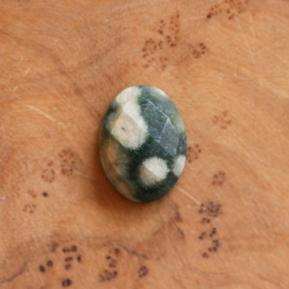 Custom Ocean Jasper Pendant - Rose Cut Stone, Sterling Silver