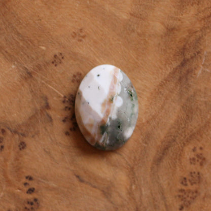 Custom Ocean Jasper Pendant - Rose Cut Stone, Sterling Silver