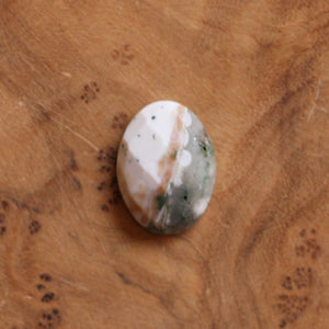 Custom Ocean Jasper Pendant - Rose Cut Stone, Sterling Silver