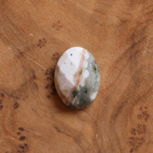 Custom Ocean Jasper Pendant - Rose Cut Stone, Sterling Silver