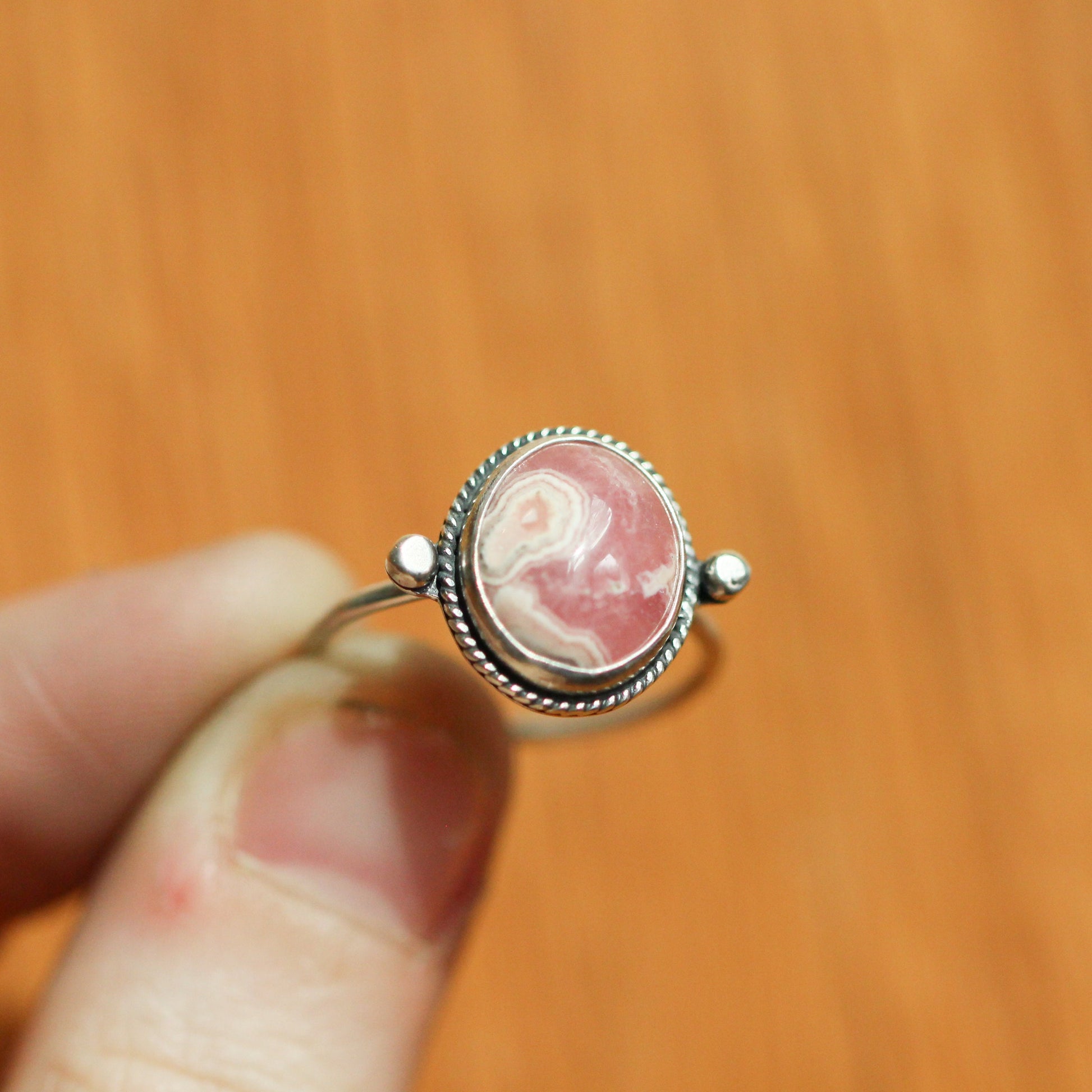 Custom Rhodochrosite Ring - Sterling Silver - Choose Your Stone