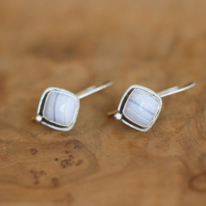 Blue Lace Agate Threaders - Sterling Silver- Stella Earrings