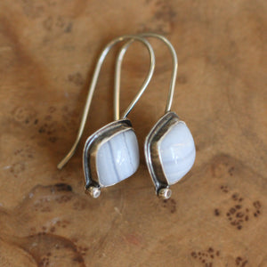 Blue Lace Agate Threaders - Sterling Silver- Stella Earrings