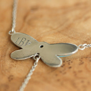 Turquoise Peridot Necklace - Dragonfly Choker - Turquoise & Peridot - Sterling Silver