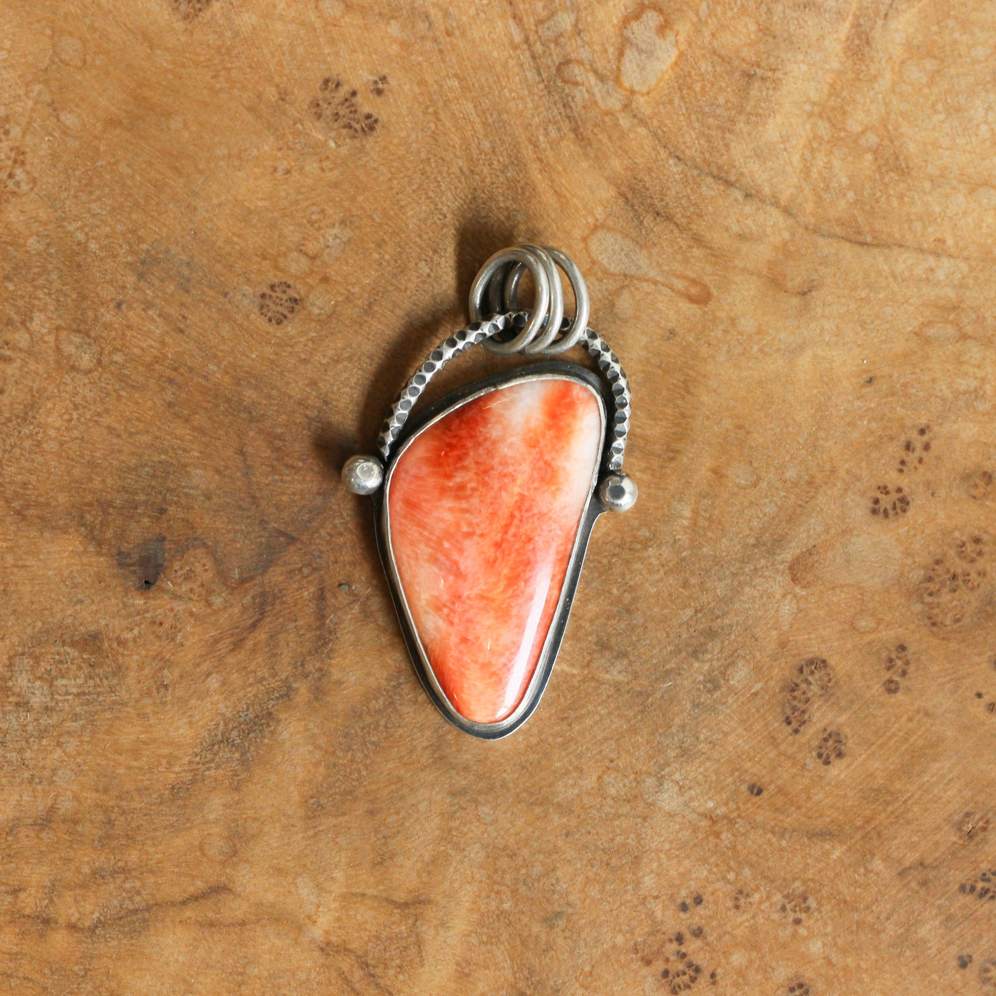 Custom Spiny Oyster Pendant - Choose Your Stone - Sterling Silver