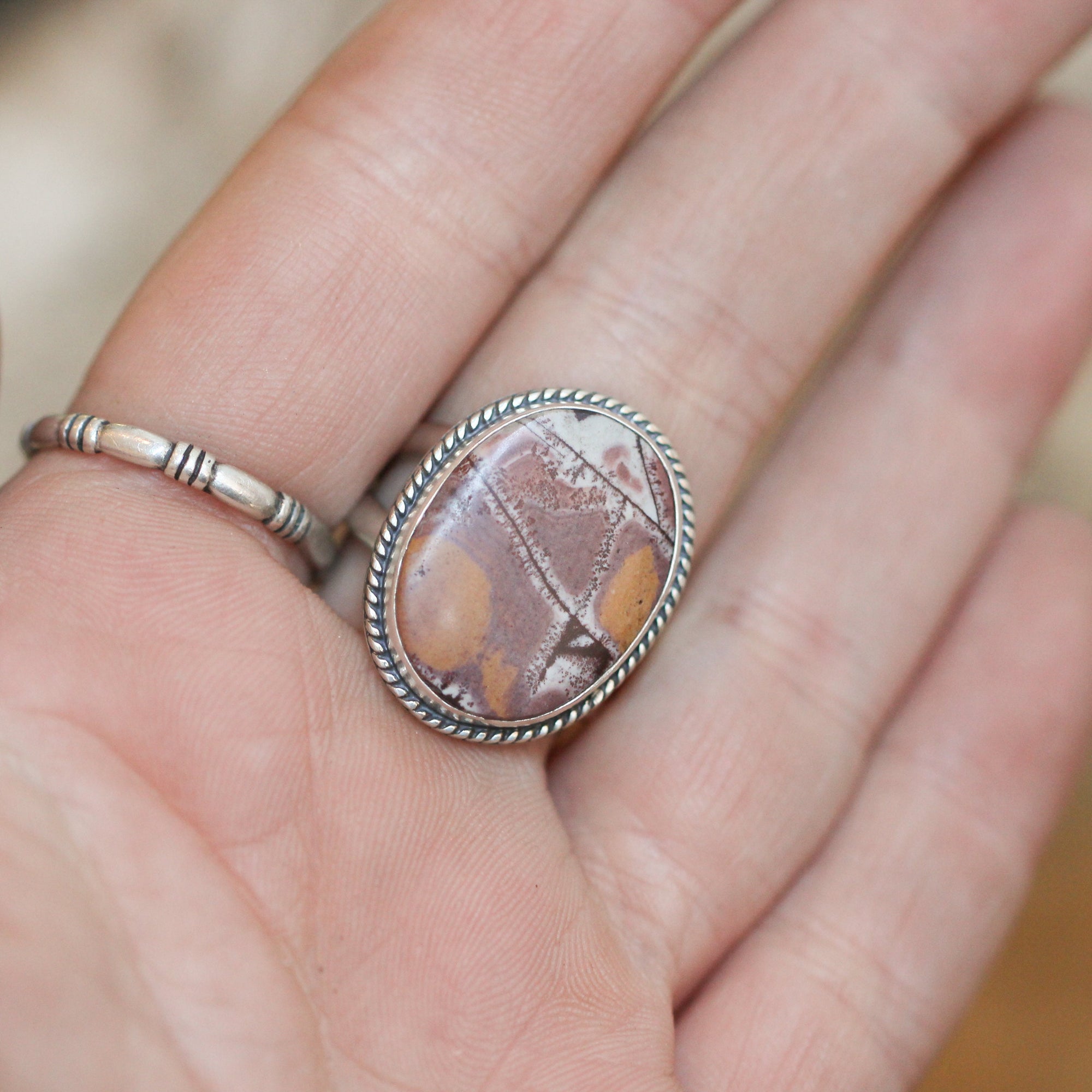 Sonora Jasper Boho Ring - Sonora Jasper Ring - .925 Sterling Silver Ring - Silversmith Ring