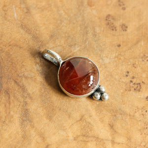 Hessonite Garnet Sweetheart Necklace - Garnet Pendant - Red Garnet Jewelry - .925 Sterling Silver