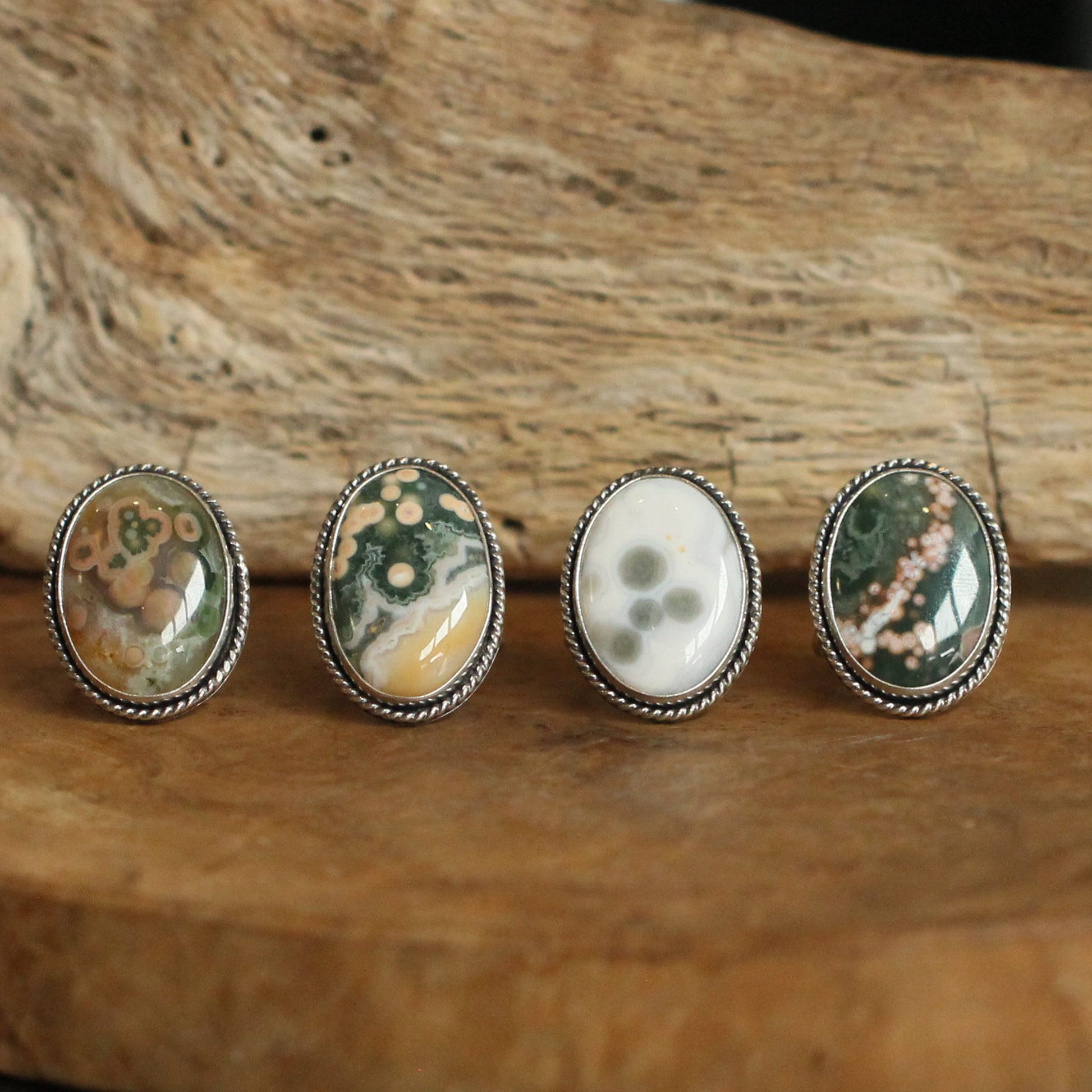 CUSTOM Ocean Jasper Boho Ring - .925 Sterling Silver - Choose your AAA Stone