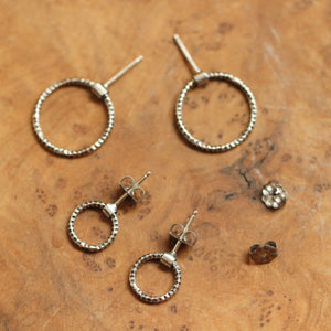 Tiny Door Knocker Posts - Sterling Silver Posts - Silversmith Earrings