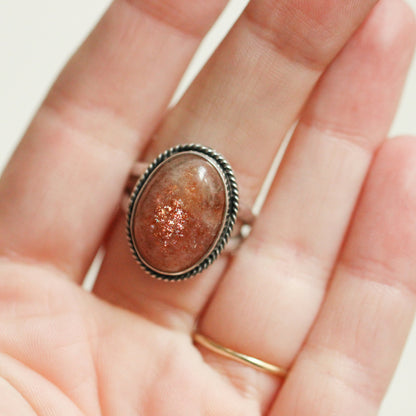 Custom Sunstone Boho Ring - .925 Sterling Silver - Choose Your Stone