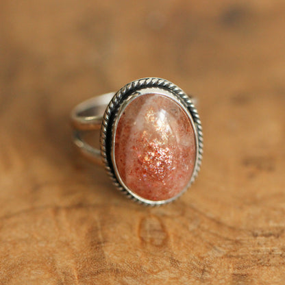 Custom Sunstone Boho Ring - .925 Sterling Silver - Choose Your Stone