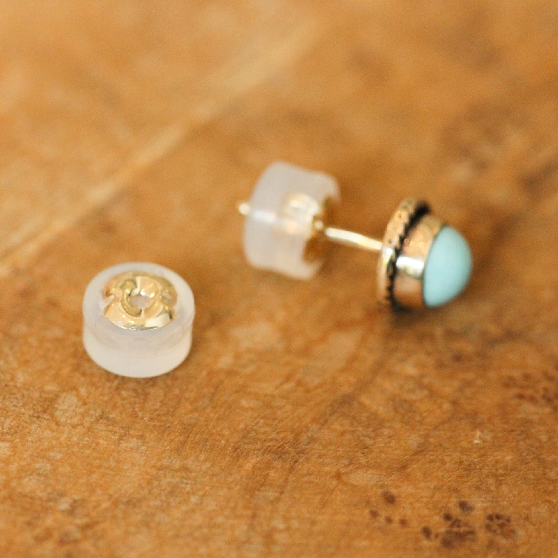 Turquoise Posts - 14K Gold Post Earrings