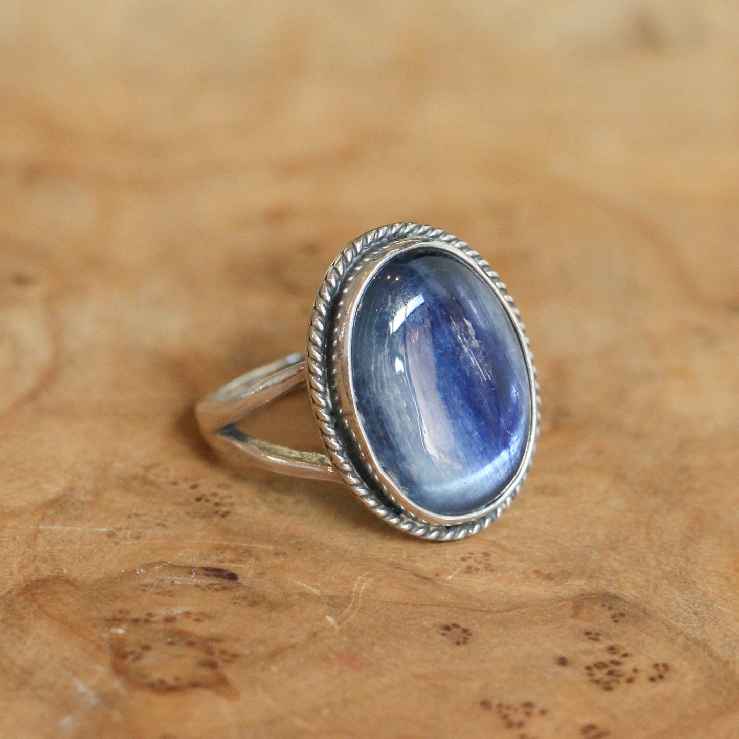 Blue Kyanite Boho Ring - Sterling Silver Ring - Choose Your Size