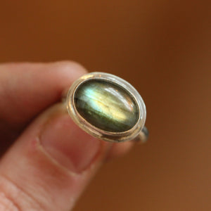 Flashy Labradorite Ring – Sterling Silver Oval, Silversmith Jewelry