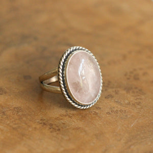 Big Morganite Boho Ring - Choose your hue - Multi-color Beryl - Sterling Silver