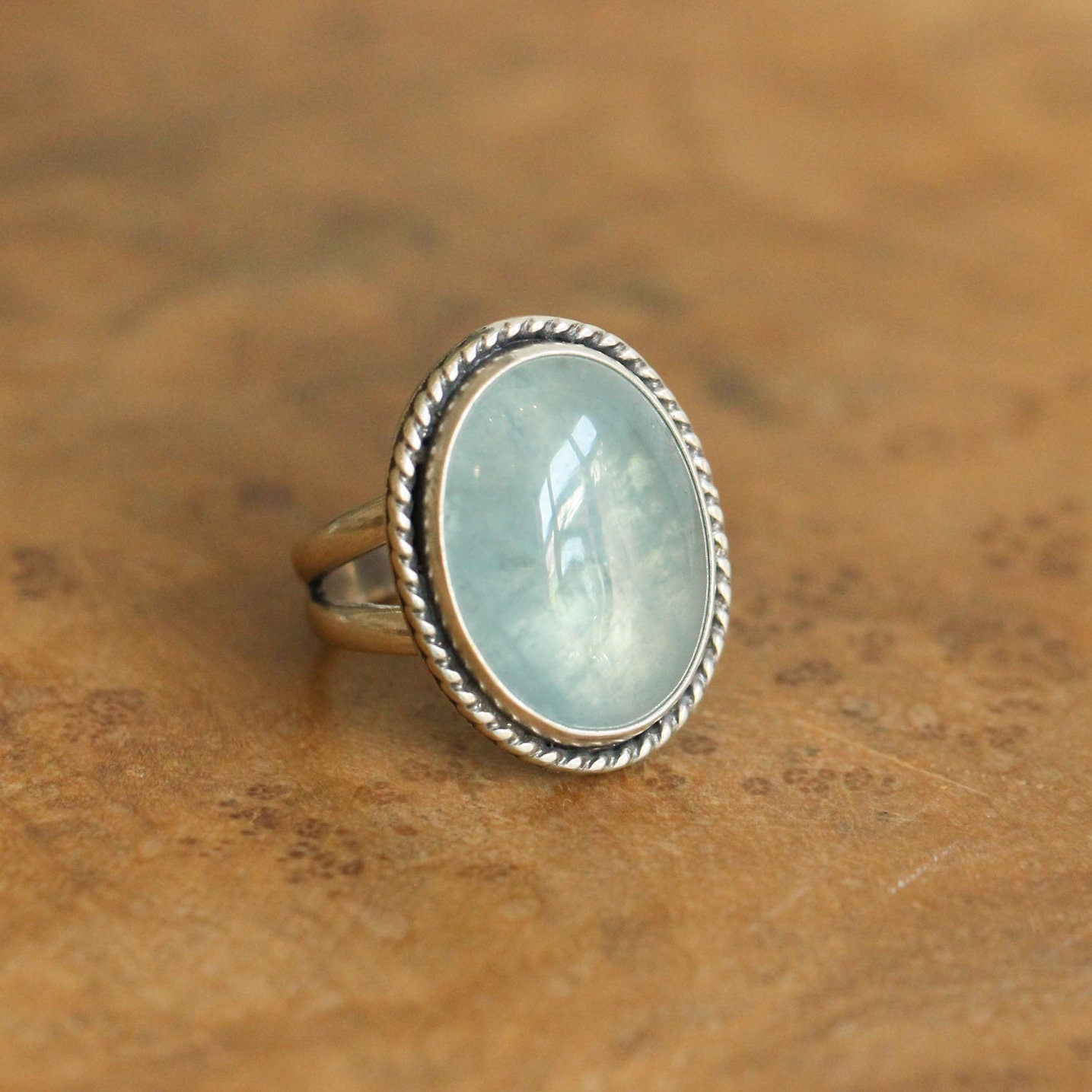 Big Morganite Ring - Morganite Boho Ring - Choose your own Stone - Beryl - Sterling Silver