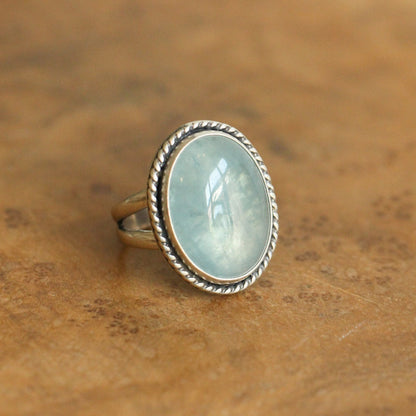 Big Morganite Ring - Morganite Boho Ring - Choose your own Stone - Beryl - Sterling Silver