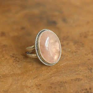 Big Morganite Boho Ring - Choose your hue - Multi-color Beryl - Sterling Silver