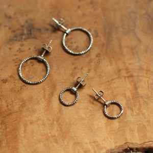 Tiny Door Knocker Posts - Sterling Silver Posts - Silversmith Earrings
