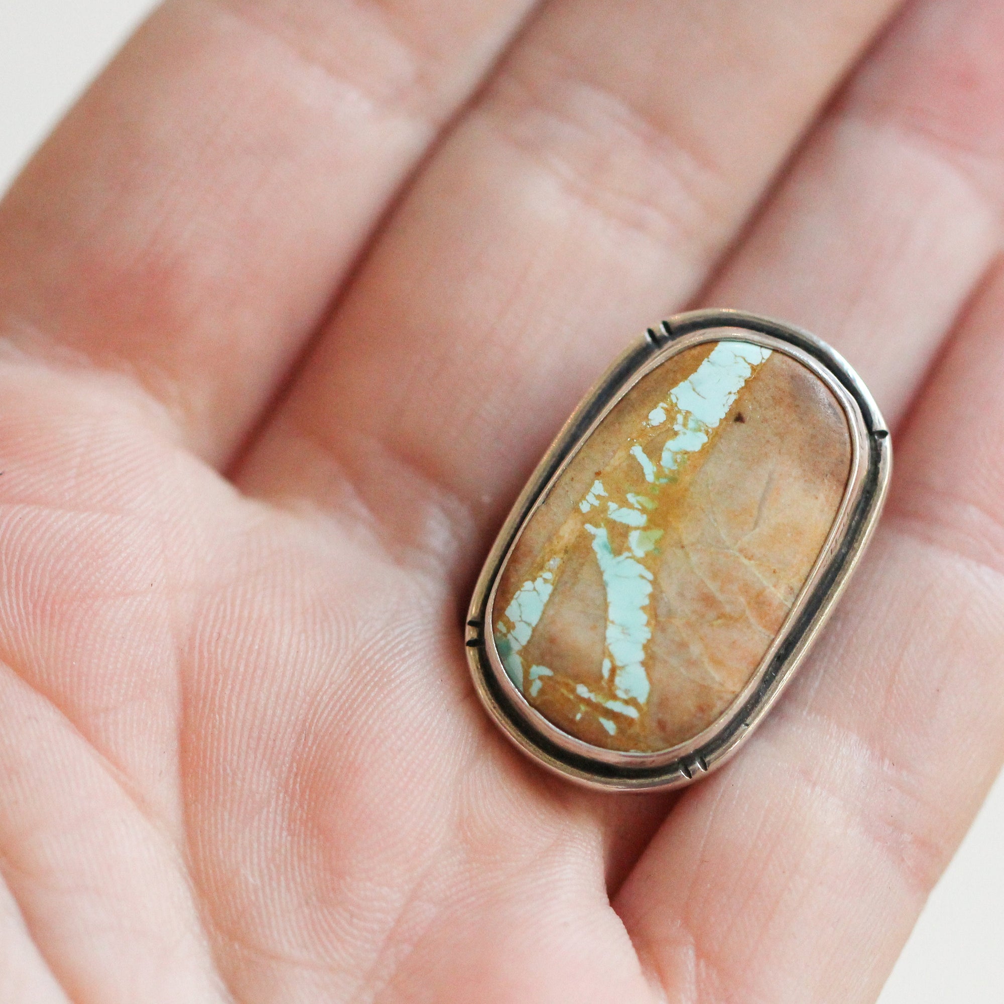 Royston Ribbon Turquoise Custom Ring - Choose Your Stone - Sterling Silver