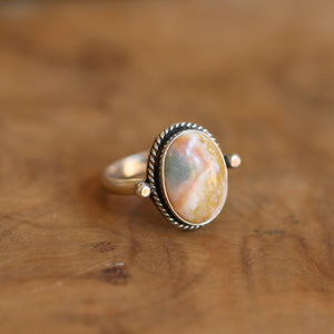Ocean Jasper Lasso Ring - Ocean Jasper Ring - Choose your own stone - Sterling Silver Ring