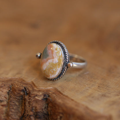 Ocean Jasper Statement Ring – Sterling Silver, Choose Your Stone