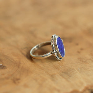 Sterling Silver Lapis Lazuli Ring - Silversmith Boho Jewelry