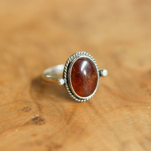 Hessonite Garnet Lasso Ring - .925 Sterling Silver - Silversmith