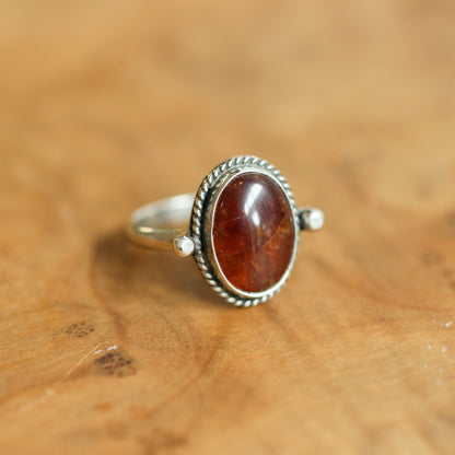 Hessonite Garnet Lasso Ring - .925 Sterling Silver - Silversmith