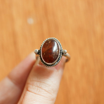 Hessonite Garnet Lasso Ring - .925 Sterling Silver - Silversmith