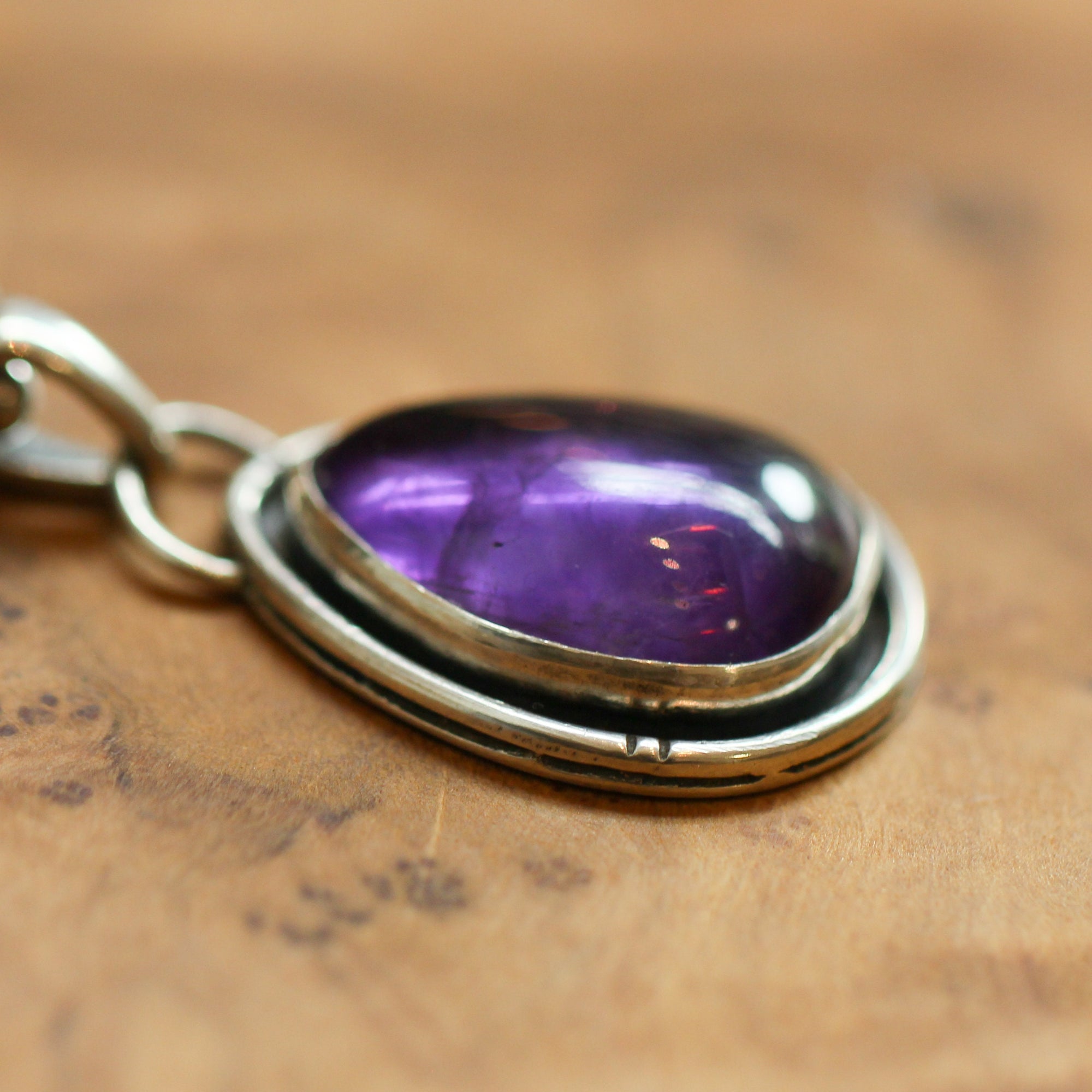 Amethyst Pendant -Heartland Pendant - Purple Amethyst Necklace - Silversmith Pendant