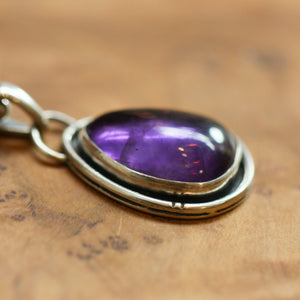 Amethyst Pendant -Heartland Pendant - Purple Amethyst Necklace - Silversmith Pendant