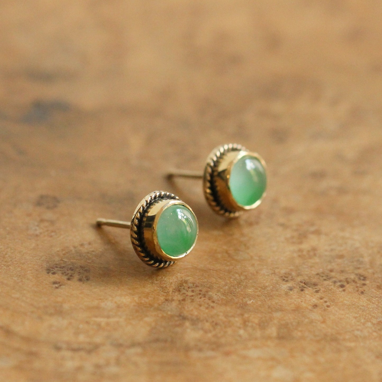 Jade Posts in 14 KT Gold