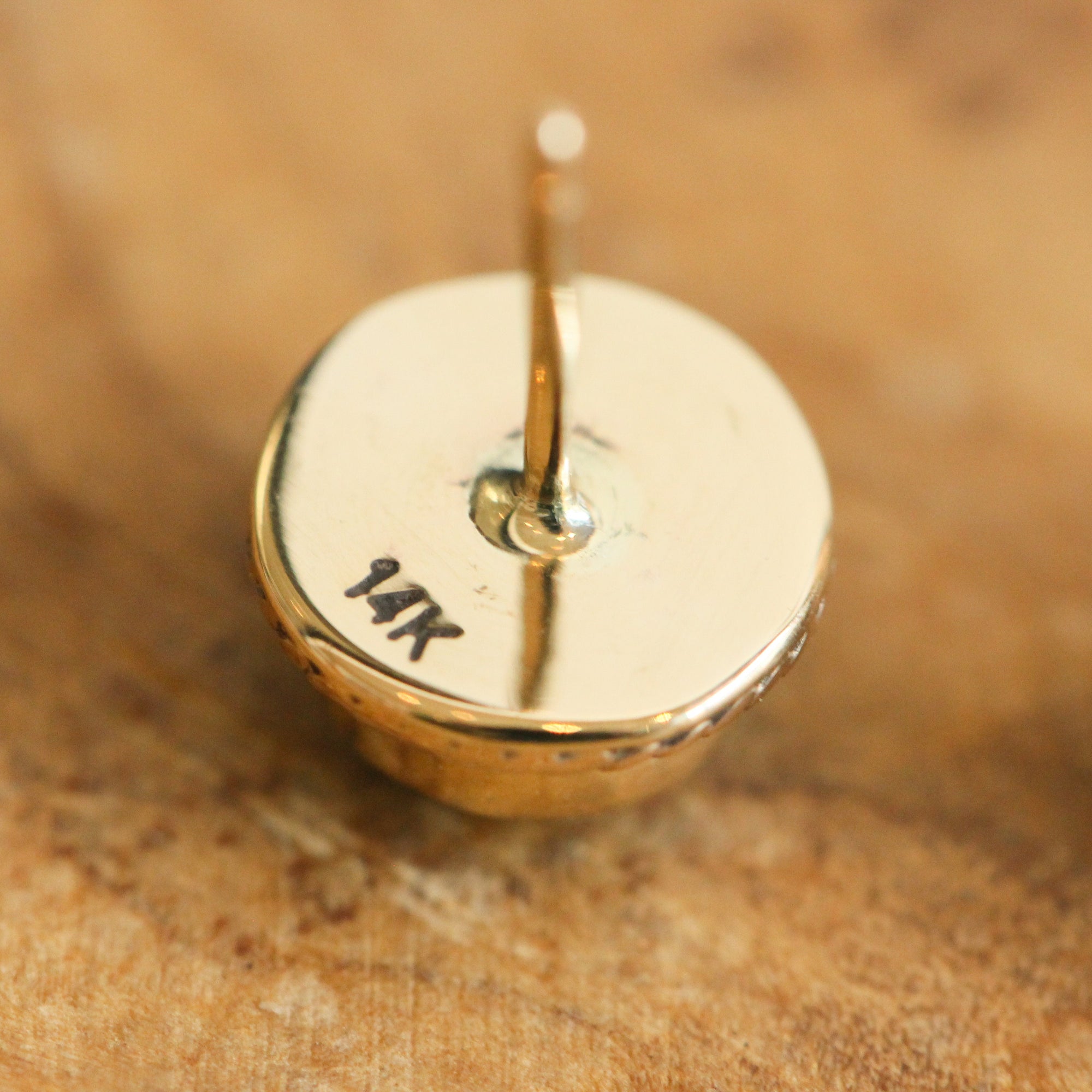 Jade Posts in 14 Karat Solid Gold - Jade Studs - 14 Karat Gold Posts