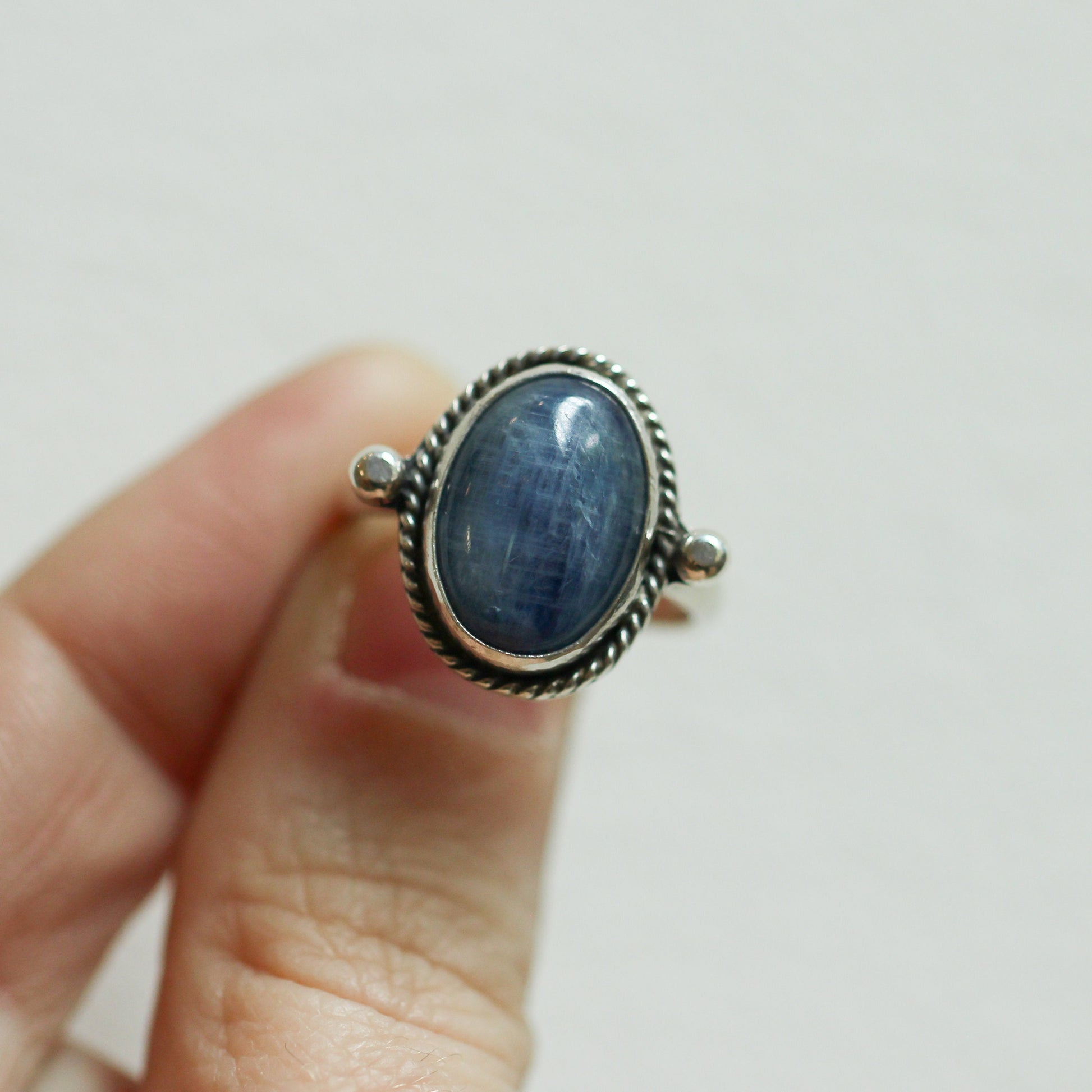 Blue Kyanite Lasso Ring - Sterling Silver - Blue Kyanite Ring
