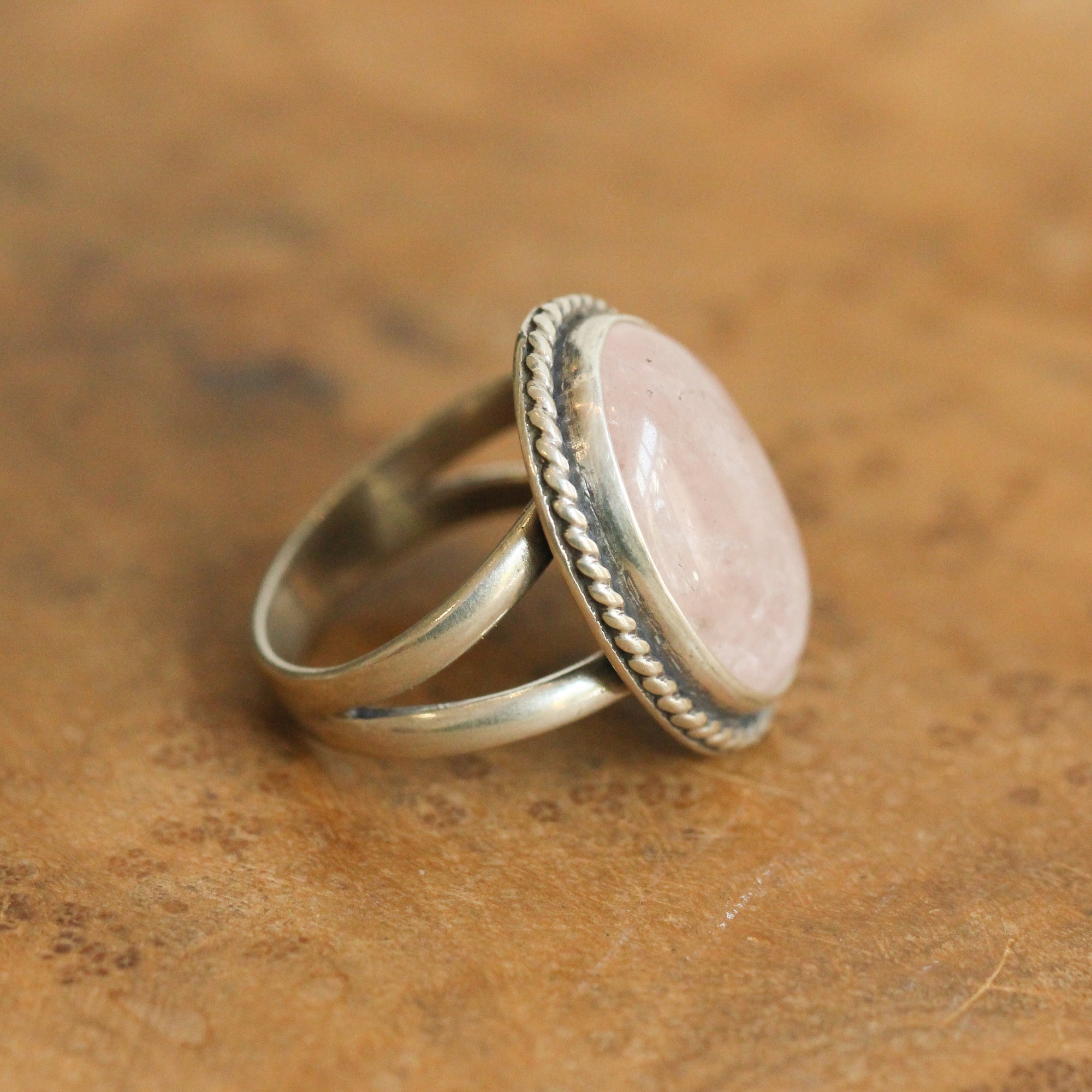 Big Morganite Ring - Morganite Boho Ring - Choose your own Stone - Beryl - Sterling Silver