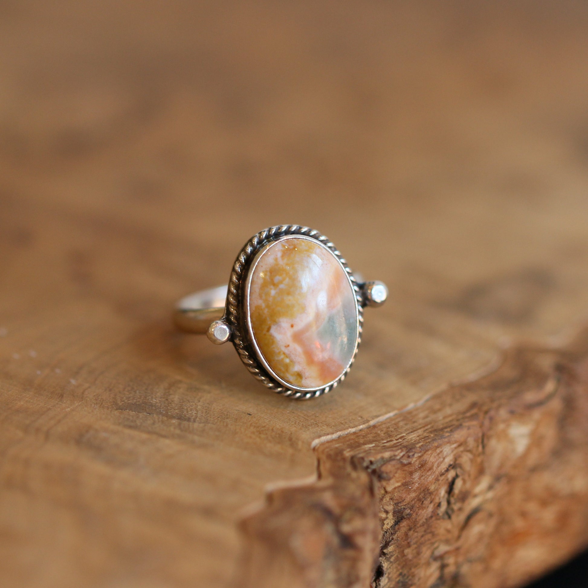 Ocean Jasper Statement Ring – Sterling Silver, Choose Your Stone