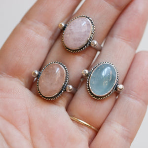 Custom Morganite Ring - Choose Your Beryl Stone - Sterling Silver
