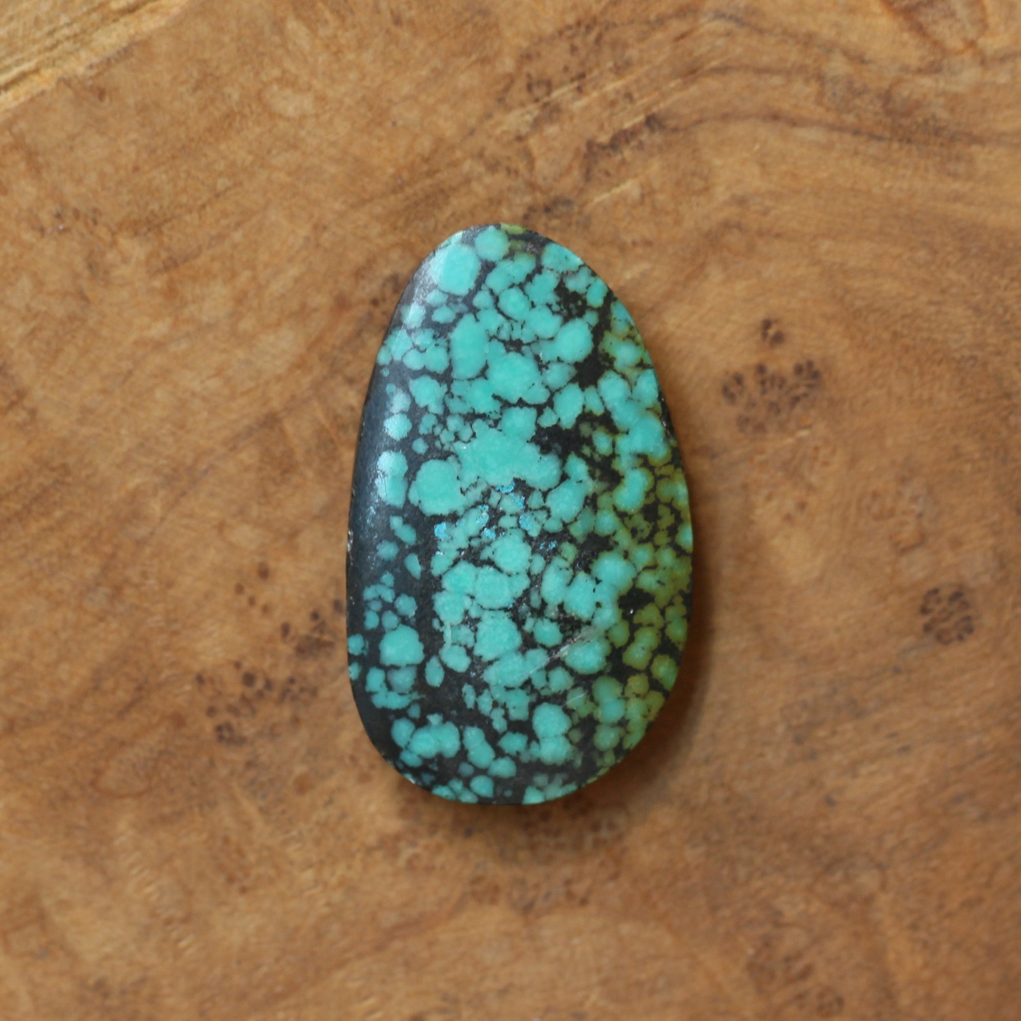 Turquoise Notched Boho Ring - Big Turquoise Ring - OOAK Silversmith Ring