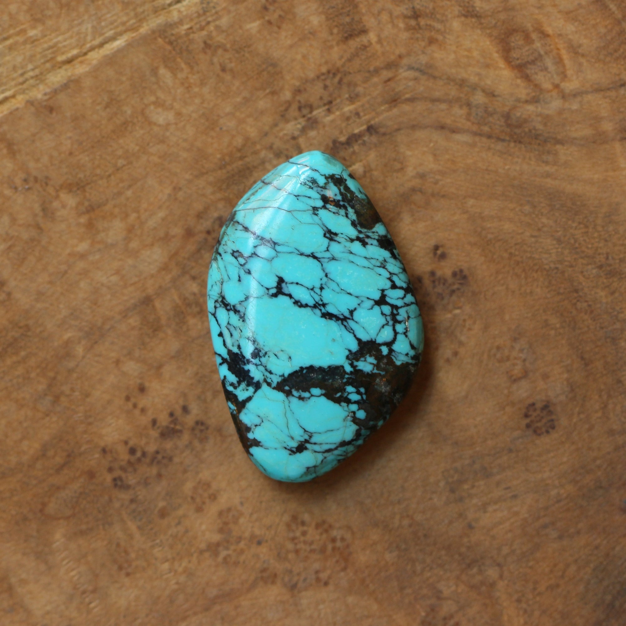 Turquoise Notched Boho Ring - Big Turquoise Ring - OOAK Silversmith Ring