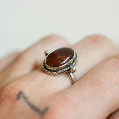 Hessonite Garnet Lasso Ring - .925 Sterling Silver - Silversmith