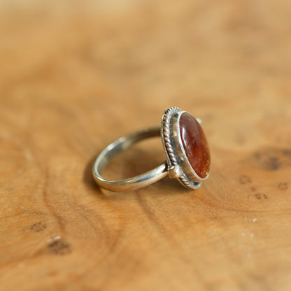 Hessonite Garnet Lasso Ring - .925 Sterling Silver - Silversmith