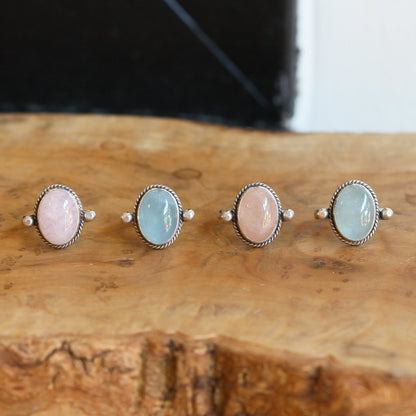 Custom Morganite Ring - Choose Your Beryl Stone - Sterling Silver
