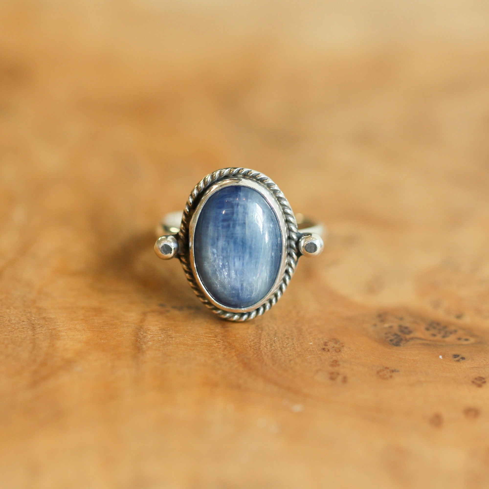 Blue Kyanite Lasso Ring - Sterling Silver - Blue Kyanite Ring